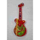 Pilli Işıklı Müzikli Oyuncak Gitar Eğitici Oyuncak Müzik Aleti 35 cm - Kırmızı