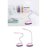 Pilli Kullanışlı Bükülebilir Led Masa Lambası (Pembe) Mini Dekor Masa Lambası Kitap Okuma