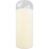 Pilli Kütük Mum 20 cm - Beyaz