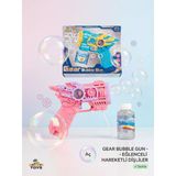 Pilli Led Işıklı Köpük Tabancası 15Cm – Yoğun Baloncuk Çıkaran Bubble Pembe
