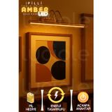 Pilli Parlak Gold Kasa Amber Led Flüt Tablo Aplik Banyo Ayna Üstü Aydınlatma