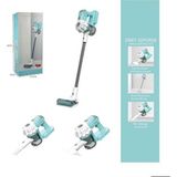 Pilli Sesli Vakumlu Dikey Elektrik Süpürgesi Çekme Özellikli Eğitici Oyuncak Yeşil