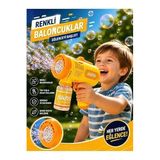 Pilli Tam Otomatik Işıklı Köpük Tabancası Eğlenceli Baloncuk Tabancası Bubble Gun