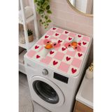 Pilloveland Çamaşır Makinesi Üstü Koruyucu Örtü - Kaydırmaz Mat 60x60 cm - Love Duck