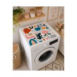 Pilloveland Çamaşır Makinesi Üstü Koruyucu Örtü - Kaydırmaz Mat 60x60 cm - Soyut