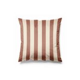 Pilloveland Çizgili Kırlent Kılıfı Döşemelik Süet Kumaş 43*43 Cm - Mocha Mousse
