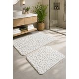 Pilloveland Peluş Yumuşak Doku Kaymaz Taban 2’li Banyo Paspası Seti – 60x100 & 50x60 cm - Bulut
