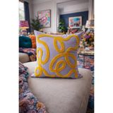 Pilloveland Punch Nakışlı Kırlent Kılıfı - 43*43 Cm - Curve - Lila - PNK001