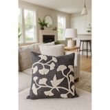 Pilloveland Punch Nakışlı Kırlent Kılıfı - 43*43 Cm - Ginkgo Füme - PNK001
