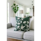Pilloveland Punch Nakışlı Kırlent Kılıfı - 43*43 Cm - Ginkgo Koyu Yeşil - PNK001