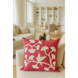 Pilloveland Punch Nakışlı Kırlent Kılıfı - 43*43 Cm - Ginkgo Şeker Pembe- PNK001