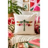 Pilloveland Punch Nakışlı Kırlent Kılıfı - 43*43 Cm - İğnecik - PNK001