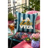 Pilloveland Punch Nakışlı Kırlent Kılıfı - 43*43 Cm - La Dolce Vita - PNK001