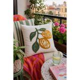 Pilloveland Punch Nakışlı Kırlent Kılıfı - 43*43 Cm - Lemon - PNK001