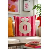 Pilloveland Punch Nakışlı Kırlent Kılıfı - 43*43 Cm - Pembe Ö Harfi - PNK001