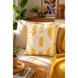 Pilloveland Punch Nakışlı Kırlent Kılıfı - 43*43 Cm - Sarı Ö Harfi - PNK001