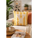 Pilloveland Punch Nakışlı Kırlent Kılıfı - 43*43 Cm - Sarı Y Harfi - PNK001