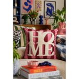 Pilloveland Punch Nakışlı Kırlent Kılıfı - 43*43 Cm - Şeker Pembe Home - PNK001