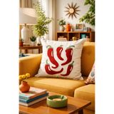 Pilloveland Punch Nakışlı Kırlent Kılıfı - 43*43 Cm - Spicy - PNK001