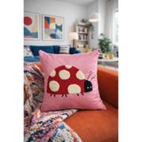 Pilloveland Punch Nakışlı Kırlent Kılıfı - 43*43 Cm - Uğur Böceği - PNK001