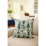 Pilloveland Punch Nakışlı Kırlent Kılıfı - 43*43 Cm - Yeşil Fiyonk - PNK001