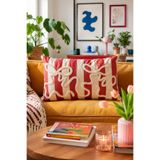 Pilloveland Punch Nakışlı Kırlent Kılıfı - 50x30 Cm - Dikdörtgen Kiremit Fiyonk - PNK001