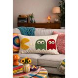 Pilloveland Punch Nakışlı Kırlent Kılıfı - 50x30 Cm - Pacman - PNK001