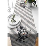 Pilloveland Runner Kış Masalı Desenli Süet Dokuma 140*40 Cm