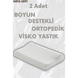 Pillow Market Boyun Destek Yastığı Boyun Düzleşmesi Için Visco Yastık Lüx Air Comfort 2 Adet (orta Yumuşak) Beyaz