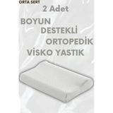 Pillow Market Boyun Destek Yastığı Boyun Düzleşmesi İçin Visco Yastık Lüx Air Comfort [2 Adet] (Orta Yumuşak)