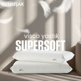 Pillow Market Büyük Boy Uzun Visco Yastık [hava Kanallı] Ortopedik Hava Alabilir Süper Soft Uyku Yastığı 1 Adet - Standart - Kırık Beyaz