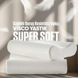 Pillow Market Çift Taraflı Visko Boyun Destek Yastığı - Ortopedik Anti Stres Visco Yastık - Süper Soft - Standart - Beyaz