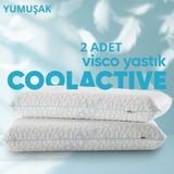 Pillow Market Cool Active Visko Uyku Yastığı [hava Kanallı] Terleme Önleyici Akıllı Soğuk Uyku Yastığı 2 Adet - Standart - Mavi - Beyaz