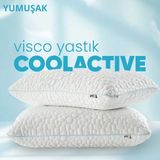 Pillow Market Cool Active Visko Yastık [hava Kanallı] Isı Dengeleyici Terleme Önleyici Konforlu Yastık 1 Adet - Standart - Mavi - Beyaz