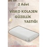 Pillow Market Güzellik Visco Yastık – Kırışıklık Önleyici, Yaşlanma Karşıtı, Ortopedik Uyku Yastığı (2 Adet) Beyaz