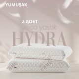 Pillow Market Hydra Güzellik Visko Yastığı [hava Kanallı] Hyaluronic Destekli Dinlendirici Visco Yastık 2 Adet - Standart - Beyaz - Pembe