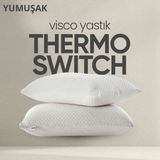 Pillow Market Isı Hafızalı Visko Yastık [hava Kanallı] Termoswitch Termal Denge Sağlayan Uyku Yastığı 1 Adet - Standart - Gri
