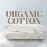 Pillow Market Organik Koton Ortopedik Visko Yastık - %100 Doğal Pamuk Kumaş - Konforlu Nem Kontorllü Akıllı Yastık - Standart - Bej - Beyaz Çizgili