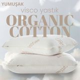 Pillow Market Organik Koton Visko Yastık [hava Kanallı] Doğal %100 Pamuk Konforlu Ortopedik Visco Yastık 1 Adet - Standart - Açık Bej