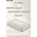 Pillow Market Organik Koton Visko Yastık - Ortopedik %100 Pamuk Kumaş Konforlu Nem Kontrollü 2 Adet Beyaz
