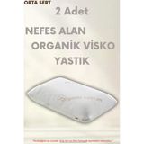 Pillow Market Organik Koton Visko Yastık - Ortopedik %100 Pamuk Kumaş Konforlu Nem Kontrollü [2 Adet]
