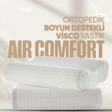 Pillow Market Ortopedik Boyun Destekli Visko Yastık - Çift Tarafı Destekli Visco Yastık - [hava Kanallı - Anti-Uv] - Standart - Beyaz