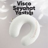 Pillow Market Ortopedik Boyunluk Visco Seyahat Boyun Yastığı Yolculuk Yastığı Ortopedik Seyahat Yastığı Boyunluk - Standart - Beyaz