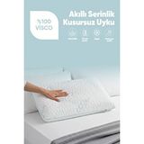Pillow Market Ortopedik Isı Emici Cool Active Uyku Yastığı - Isı Kontrollü Akıllı Visco Yastık Terleme Önleyici Beyaz