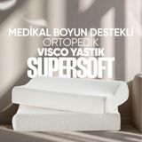 Pillow Market Ortopedik Visko Yastık - Boyun Düzleşmesi Için Tek Taraflı Visco Yastık [süper Soft] - Standart - Beyaz