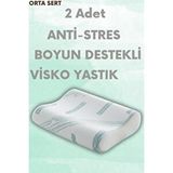 Pillow Market Ortopedik Yastık Meditation - Çift Boyun Destekli Visko Yastık Anti Stres 2 Adet (orta Yumuşak) Beyaz