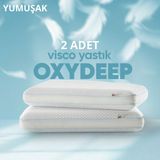 Pillow Market Oxydeep Visko Uyku Yastığı [hava Kanallı] Nefes Alabilir Uyku Düzenleyici Ortopedik Yastık 2 Adet - Standart - Su Yeşili