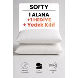Pillow Market Softy Ortopedik Visco Yastık 2'li Set 1 Adet Yedek Kılıf- Boyun Destekli Yıkanabilir Kılıf 60X40 cm - 60 x 40 x 15 cm - Beyaz