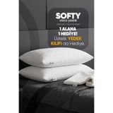 Pillow Market Softy Ortopedik Visco Yastık 2'li Set 1 Adet Yedek Kılıf- Boyun Destekli Yıkanabilir Kılıf 60x40 cm