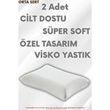 Pillow Market Termal Visko Yastık Isı Dengeleyici Akıllı Lüx Visco Isı Hafızalı Tombul Ortopedik 2 Adet Beyaz